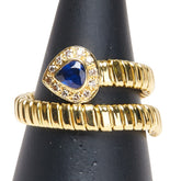 K18YG イエローゴールド サファイア0.10ct リング 指輪 レディース 18号 【中古】